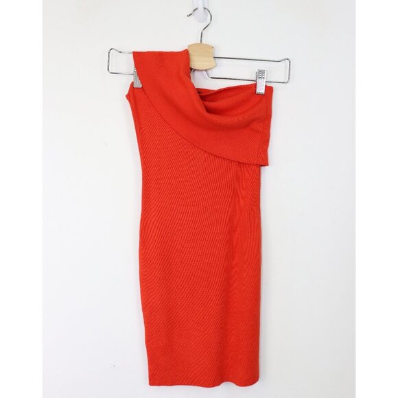 NWT NBD Ianna Dress‎ One Shoulder Sleeveless Bodycon Mini Blood Orange X Small - Picture 7 of 8